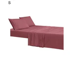 1 Set Bedding Sheet Wear Resistant Anti-fade Fabric Wrinkle Resistant Bed Sheet Pillowcase Set for Home-Pink - Pink