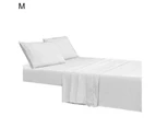 1 Set Bedding Sheet Wear Resistant Anti-fade Fabric Wrinkle Resistant Bed Sheet Pillowcase Set for Home-White - White