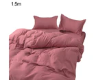 3/4Pcs Solid Color Bedclothes Quilt Cover Bed Sheet Pillow Case Bedding Set-Cameo Brown - Cameo Brown