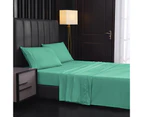 1 Set Bedding Sheet Wear Resistant Anti-fade Fabric Wrinkle Resistant Bed Sheet Pillowcase Set for Home-Light Green - Light Green