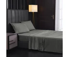 1 Set Bedding Sheet Wear Resistant Anti-fade Fabric Wrinkle Resistant Bed Sheet Pillowcase Set for Home-Dark Gray - Dark Gray