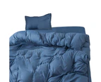 3/4Pcs Solid Color Bedclothes Quilt Cover Bed Sheet Pillow Case Bedding Set-Royal Blue - Royal Blue
