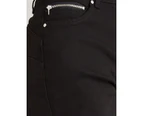 Rockmans Knee Length Zipped Pocket Solid Colour Shorts - Womens - Black