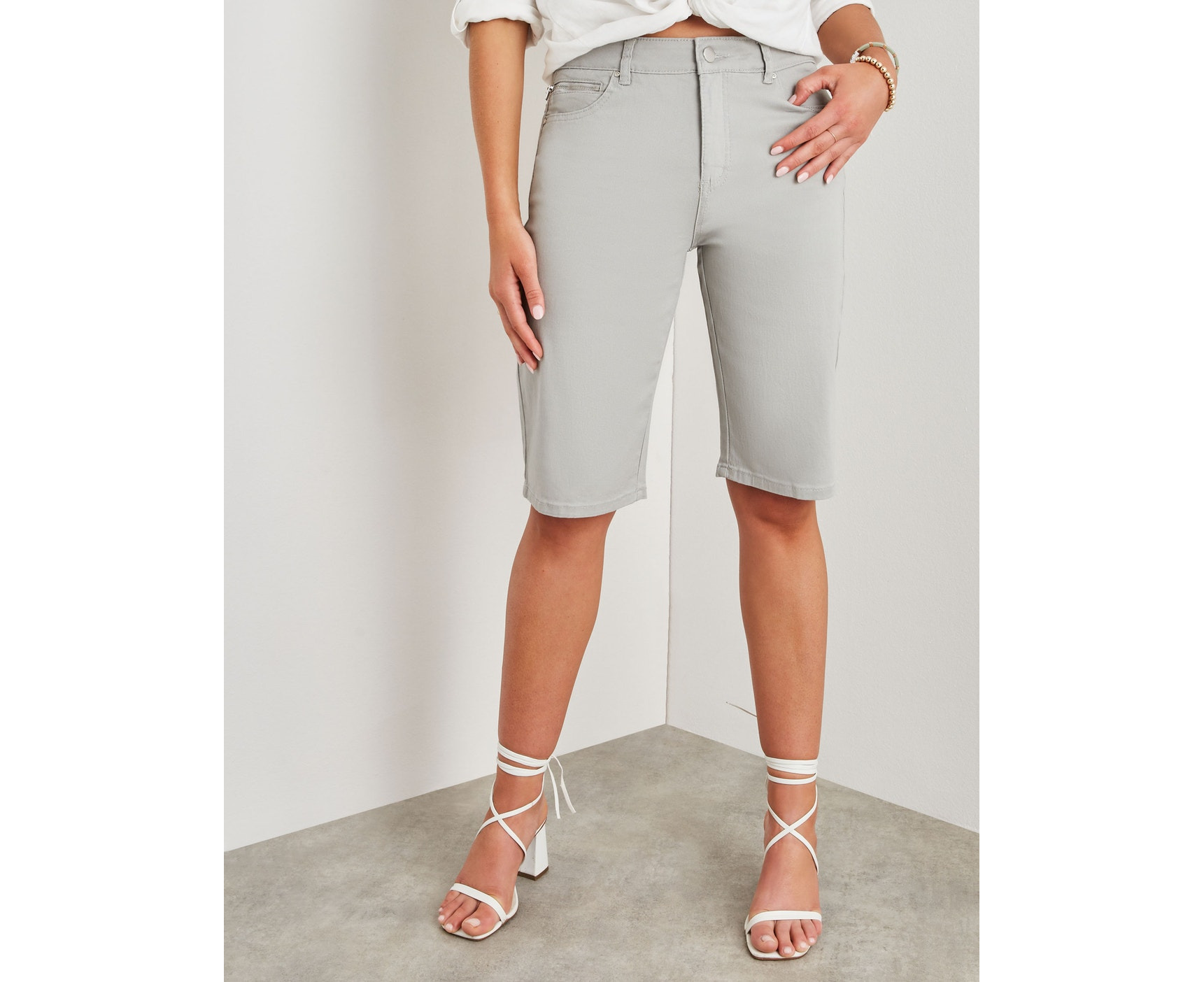 Grey bermuda shorts on sale womens