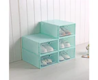 Transparent Shoes Drawer Case Stackable Sundries Storage Box Rack Organizer-Green