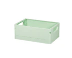 Storage Basket Non-slip Hollowed Handle Design Stackable Folding Organizing Plastic Large Capacity Storage Box Office Supplies-Green