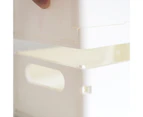 Storage Basket Non-slip Hollowed Handle Design Stackable Folding Organizing Plastic Large Capacity Storage Box Office Supplies-White