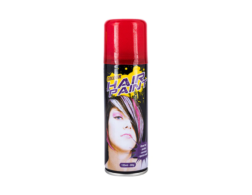 3PK Hair Spray Fluro Assorted Colours 125ml Non-Toxic Indoor/Outdoor Party Fun - Red