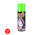 3PK Hair Spray Fluro Assorted Colours 125ml Non-Toxic Indoor/Outdoor Party Fun - Green