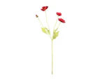 Artificial Plants Multi-use Handmade Faux Silk Flower Artificial Plants Display for Gifts-Red