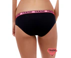 Ladies 6 Pack Size 18-26 Tradie Cotton Underwear Briefs Black Focus (SB3) - Mixed