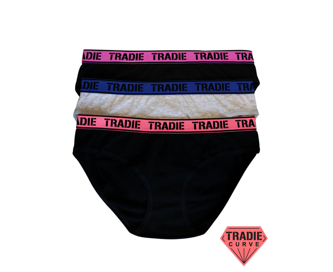 Ladies Tradie 6 Pack Size 18-26 Hi-Kini Underwear Hi Cut Bikini Briefs  Focus (SJ3) - Mixed