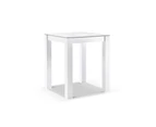 Hugo Ceramic Square Aluminium Bar Table with 4 x Hugo Rope Bar Stools - Outdoor Dining Settings - White