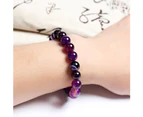 Women Fashion Faux Agate Beaded Bracelet Round Chain Bangle Jewelry Friend Gift-Blue