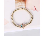 4Pcs Vintage Women Faux Pearl Bodhi Beads Tassel Bracelet Set Statement Jewelry-White