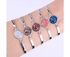 Women Fashion Faux Druse Resin Bracelet Adjustable Chain Bangle Jewelry Gift-Pink