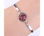 Women Fashion Faux Druse Resin Bracelet Adjustable Chain Bangle Jewelry Gift-Pink