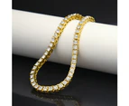 Fashion Single Row Rhinestone Inlaid Men Bracelet Bangle Party Jewelry Gift-Black 8Inch