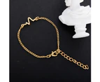 Unique Sound Wave Bangle Chain Bracelet Wristband Women Couple Jewelry Gift-Golden