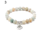 Unisex Lotus Yoga Pattern Pendant Beaded Bracelet Charm Bangle Jewelry Gift-3#