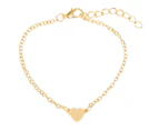 Women Minimalist Love Heart Charm Bracelet Bangle Jewelry Valentine Day Gift-Golden