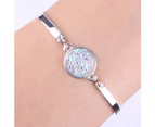 Fashion Women Glittering Resin Bead Charm Adjustable Chain Bracelet Jewelry Gift-Brown