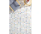 Amalia Polka Dots Coloured Ivory Modern Shaggy Floor Rug - 6 Sizes - Multicoloured