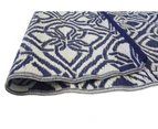 Harbor Link Geometric Navy Blue Woven Waterproof Outdoor Rug - 3 Sizes - Blue