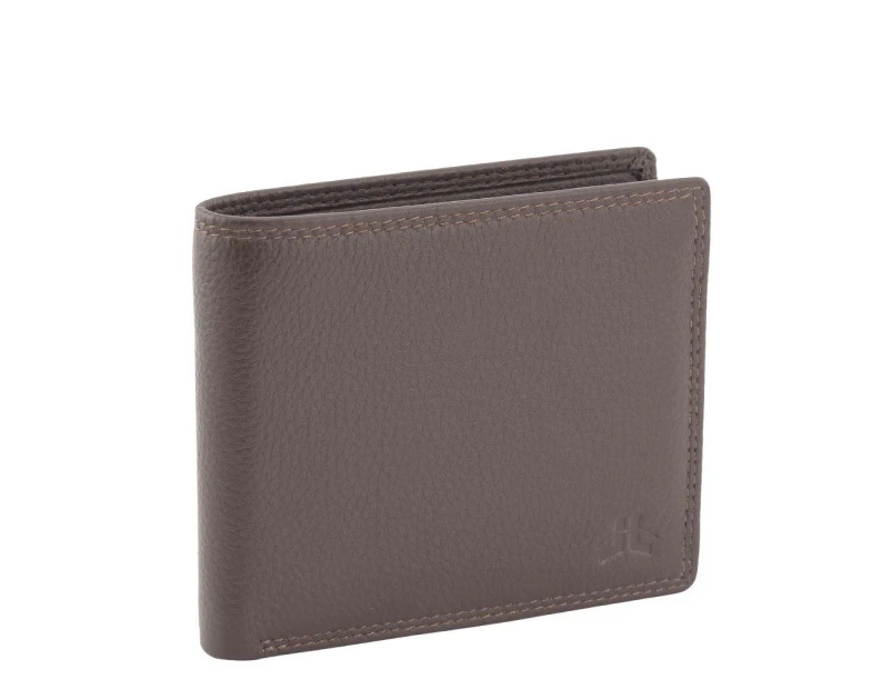 CIDE-Genuine Full Grain Premium Cowhide Leather Mens Wallet RFID Protected - Brown
