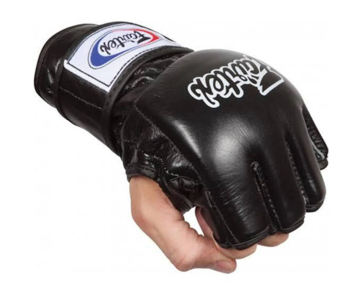 [Free Shipping]FAIRTEX - Open Palm/Thumb Loop MMA Gloves (FGV12) - Black