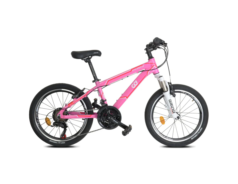CyclingDeal Kids Children Mountain Bike Bicycle MTB with Detachable Training Wheels - 18 Speed 20" Wheels 12" Frame for 5-10 Years Old - Pink