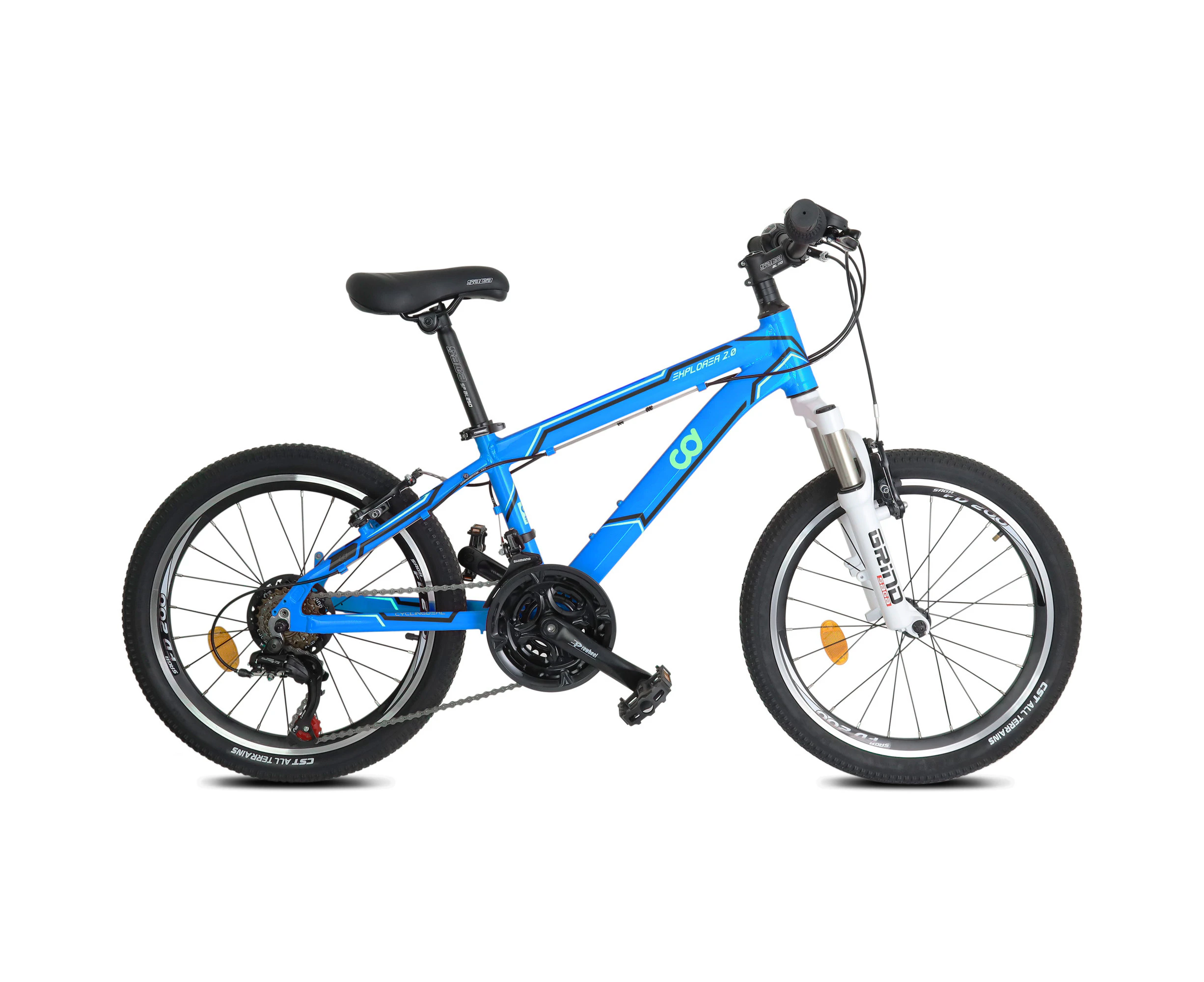 CyclingDeal Kids Children Mountain Bike Bicycle MTB with Detachable Training Wheels - 18 Speed 20" Wheels 12" Frame for 5-10 Years Old - Blue