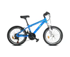 CyclingDeal Kids Children Mountain Bike Bicycle MTB with Detachable Training Wheels - 18 Speed 20" Wheels 12" Frame for 5-10 Years Old - Blue