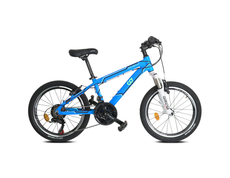 CyclingDeal Kids Children Mountain Bike Bicycle MTB with Detachable Training Wheels - 18 Speed 20" Wheels 12" Frame for 5-10 Years Old - Blue