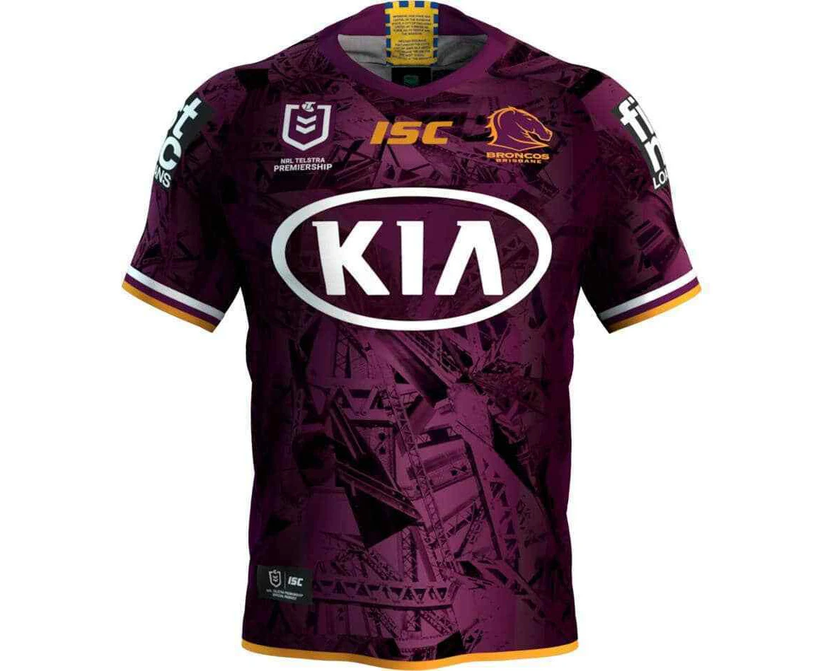 Brisbane Broncos NRL 2020 ISC City Alternate Jersey Sizes S-7XL! BNWT's