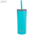 Oasis 600mL Double Wall Insulated Super Sipper Tumbler w/ Straw & Lid - Turquoise