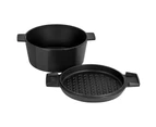 Stanley Rogers Cast Iron French Oven Grill Duo 6.5L - Onyx