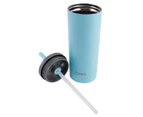 Oasis 600mL Double Wall Insulated Super Sipper Tumbler w/ Straw & Lid - Island Blue