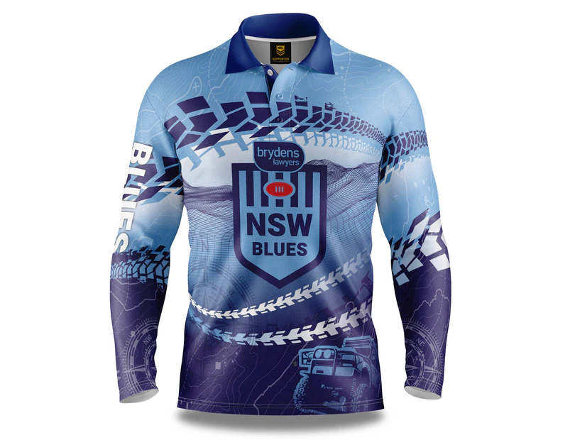 NSW Blues SOO NRL Trax Off-Road Camping Polo T Shirt Sizes S-5XL!