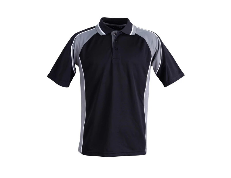 MASCOT Tri-colour Polyester Kids Polo Shirt - Black/Ash