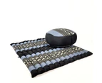 [Free Shipping][MANGO TREES]Foldable Zafu Meditation Cushion Set Kapok Filled - Blue/Elephant