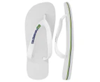 Havaianas Unisex Brasil Logo Thongs - White