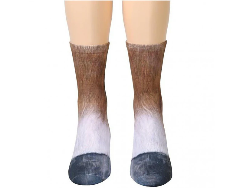 Unisex 3D Simulation Animal Paw Hoof Adult Children Soft Elastic Cotton Socks-Horse