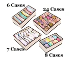 6/7/8/24-Compartment Home Underwear Bra Socks Storage Box Holder Organizer Case-24 Compartment - 24 Compartment