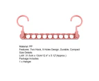 Drying Clothes Hanger 9 Holes Two Hook Design Portable Rotating Heavy-duty Laundry Rack for Home-Red - Red
