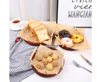 Round Rattan Storage Tray with Two Handle Ratten Fruit Food Handwoven Severing Tray for Home-Dark Coffee - Dark Coffee