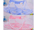 Portable Baby Bed Crib  Floral Print Boat Shape Folding Mosquito Twill Net-Orange - Orange