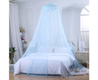 Lovely Floral Dome Princess Bed Curtain Canopy Kids Room Mosquito Fly Insect Net-Light Blue - Light Blue