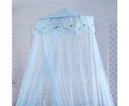 Lovely Floral Dome Princess Bed Curtain Canopy Kids Room Mosquito Fly Insect Net-Light Blue - Light Blue