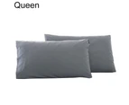 2Pcs Solid Color King Queen Pillow Case Home Bedroom Bed Cushion Cover Decor-Dark Gray King - Dark Gray King